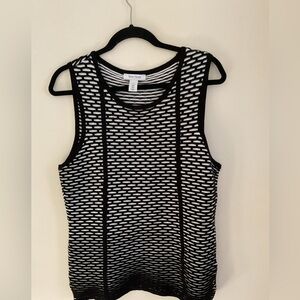 White House Black Market Graphic Fitted Tank Top